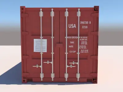 Shipping container royalty free 3D model