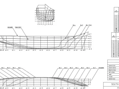 Fishing Vessel Hull and LinesPlan For Analysis  Free 3D model