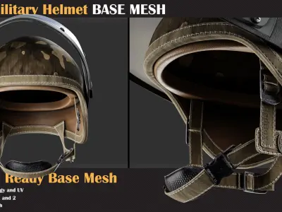 25 Military Helmet BASE MESH - VOL 10 3D model