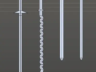 Low poly swords pack Low-poly 3D model