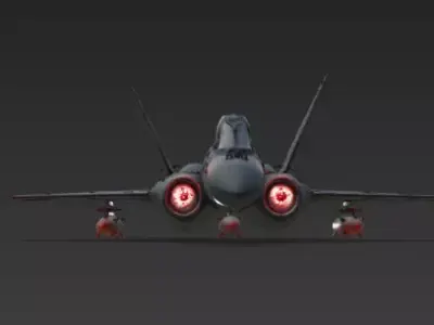 Halloween Interceptor Jet 3D Model Spooky Air Superiority Low-poly 3D model
