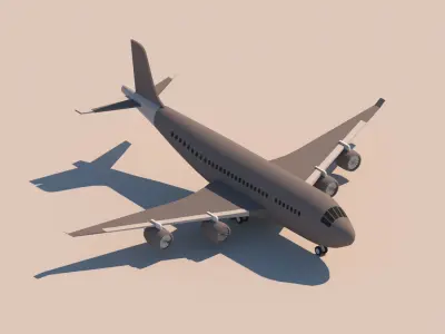 Cartoon Low Poly Airplane Package  Low-poly 3D model