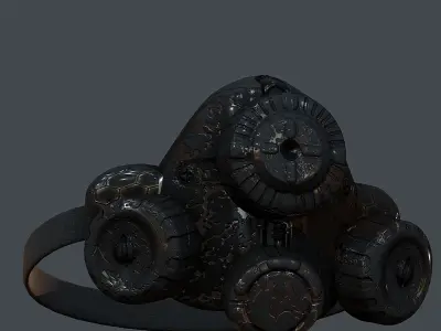Gas mask helmet 3d model scifi Low-poly  Low-poly 3D model 52