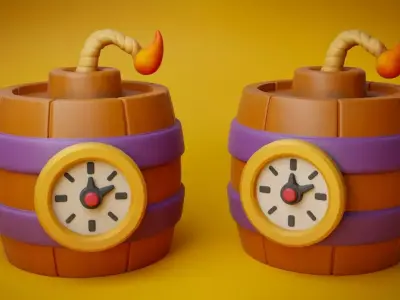 Stylized bomb for Games Low-poly 3D model