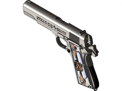Colt M1911 Low-poly 3D model 2