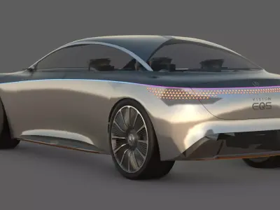 2019 Mercedes-Benz Vision EQS Concept 3D Model  The Future Low-poly 3D model
