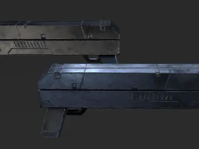 Super Lowpoly Sci-fi Gun Low-poly 3D model