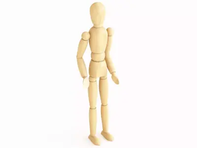 Dummy wooden mannequin 3D model