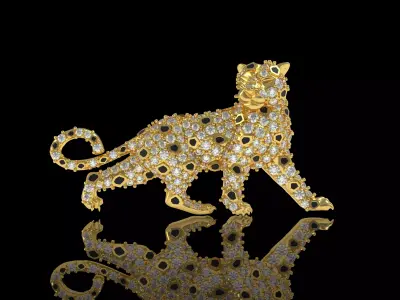 Penther Brooch 3D print model