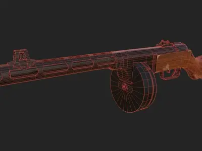 Ppsh-41 Gun Low-poly 3D model