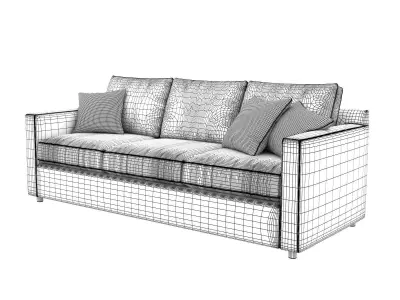 Barrett Track Arm 3 Seater 3D model