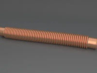 Hog Oval Corrugated Hose 01 Copper 3D model