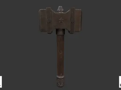MEDIEVAL HAMMER Low-poly 3D model purchase