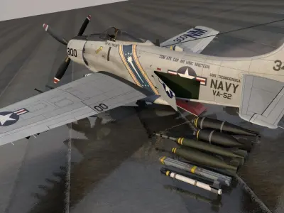 Douglas A-1H or AD-6 Skyraider 3D model