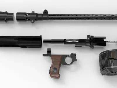 MG15 Machine Gun 3D model