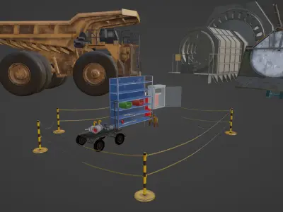 Industrial Assets pack Low-poly 3D model