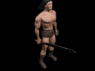 Warrior with a sword barbarian Viking for 3D printing 3D print model