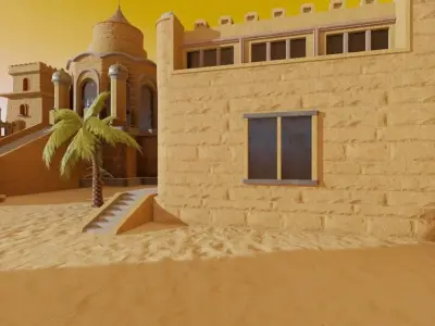 Desert Fortress Complex 3D model