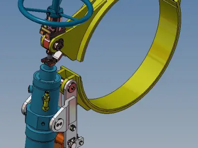 Hydraulic band brake 750 mm diameter 3D model
