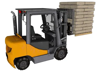 ForkLift truck with boxes 3D model
