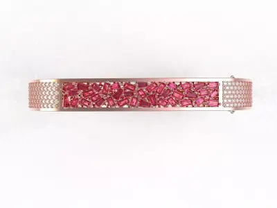 Baguette Diamond Bracelet 3D print model