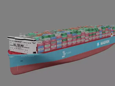 Berlin container ship lowpoly 3D model