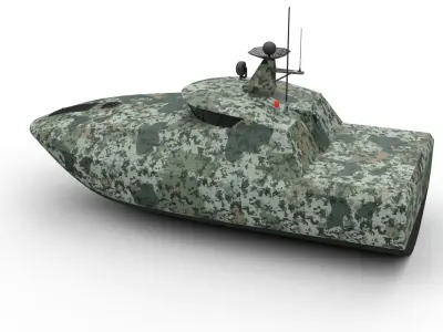 naval military drone boat 3D model