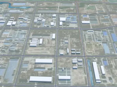 Dongyin Shandong China 80km Free low-poly 3D model