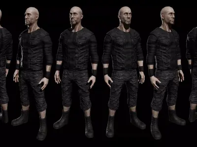 Heavy Metal Head Low-poly 3D model