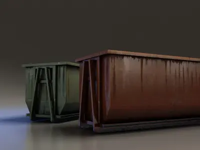 Large Dumpster Low-poly 3D model