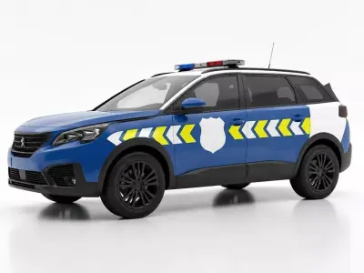 Peugeot 5008 Police Car 3D model