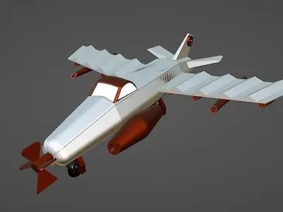 war jet low poly Low-poly 3D model