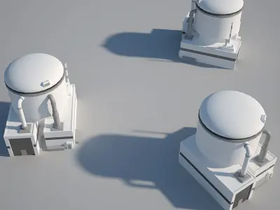 Industrial Building 07 Low-poly 3D model
