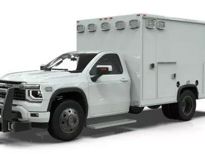 2027 Silverado Concept  Modern Ambulance Low-poly 3D model