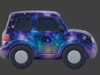 Chibi Stylized Galaxy SUV Low-poly 3D model