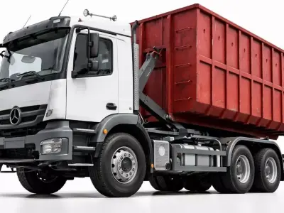 Heavy Duty Hook Lift Roll Off Truck 3D model