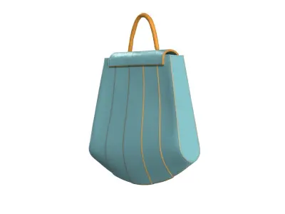 Sky blue Leather Flap Bag 3D model