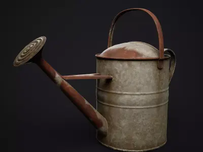 Old Watering Can Low-poly 3D model