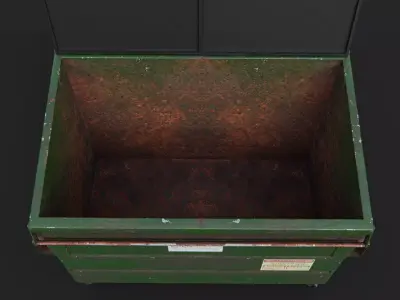 Overfilled Garbage Dumpster  Low-poly 3D model