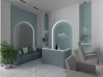 Modern Hair Salon 3D Model 3D model