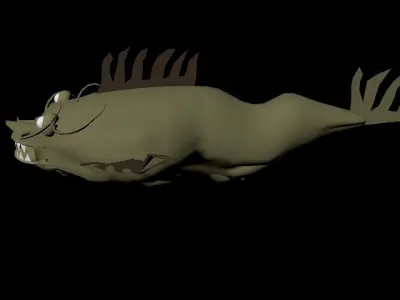 Fish Monster Free low-poly 3D model