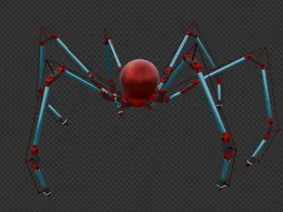 Spider robot - Rigged and animated Low-poly 3D model