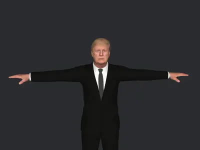 Donald Trump Hyper Realistic Full Body Fully Rigged Character 3D model