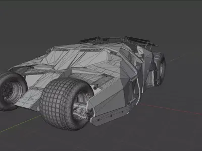 All Batmobiles rigged Free low-poly 3D model