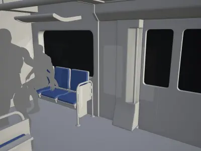 High Poly Train Interior 3D Environment Model 3D model
