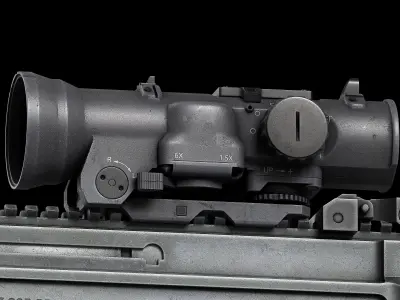 Scope Elcan SpecterDR 1 5 6x Low-poly 3D model