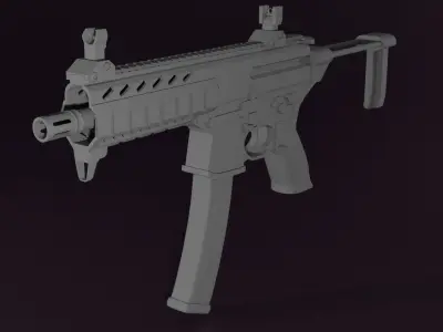 Low poly Sig Sauer MPX Free low-poly 3D model