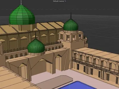 Arabic Masjid Palace M3 Low-poly 3D model