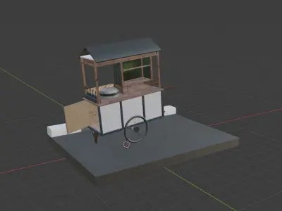 Street food cart Low-poly 3D model purchase
