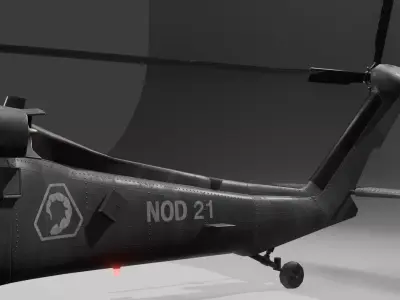UH60 Black Hawk With Guns and Missiles PBR 4K Textures Low-poly 3D model